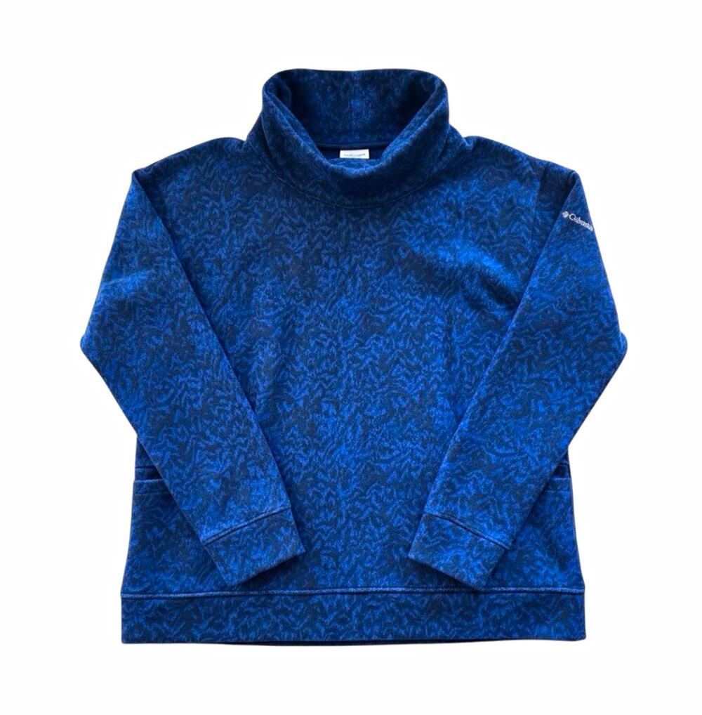 Columbia purple/blue Mock Neck Pullover Fleece Sweatshirt w/ Pockets Women’s XL